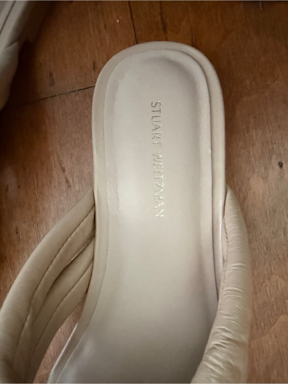 Stuart Weitzman Nude/Tan Braided crossover Slide Sandal, new, sz 7 cute! - Picture 3 of 5